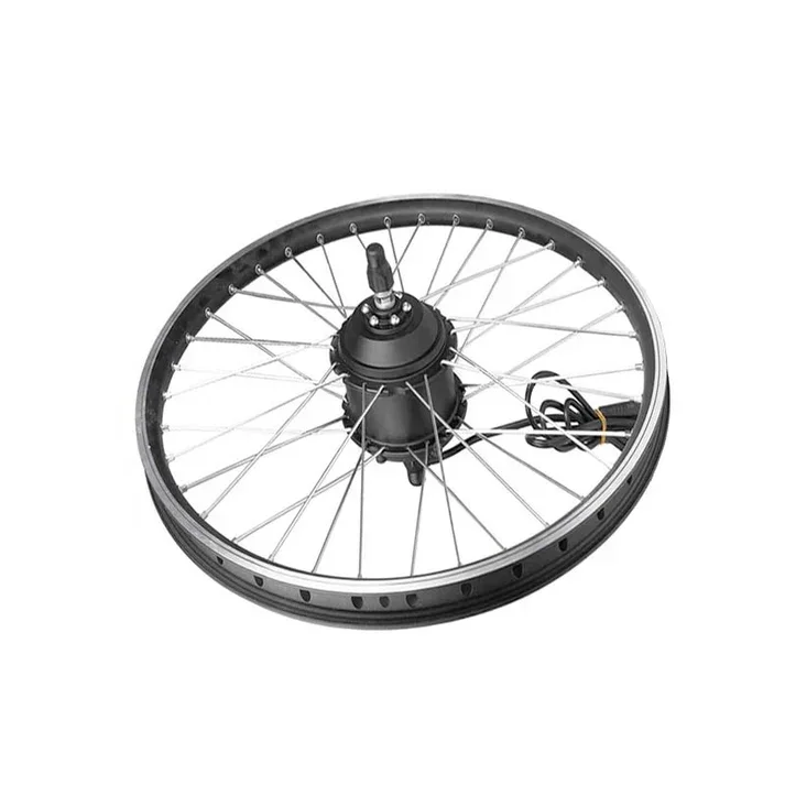 Complete 26-inch rear wheel (including rim, spokes, and pre-laced spokes) - without inner tube or outer tube, including motor housing and movement - 48V 500W