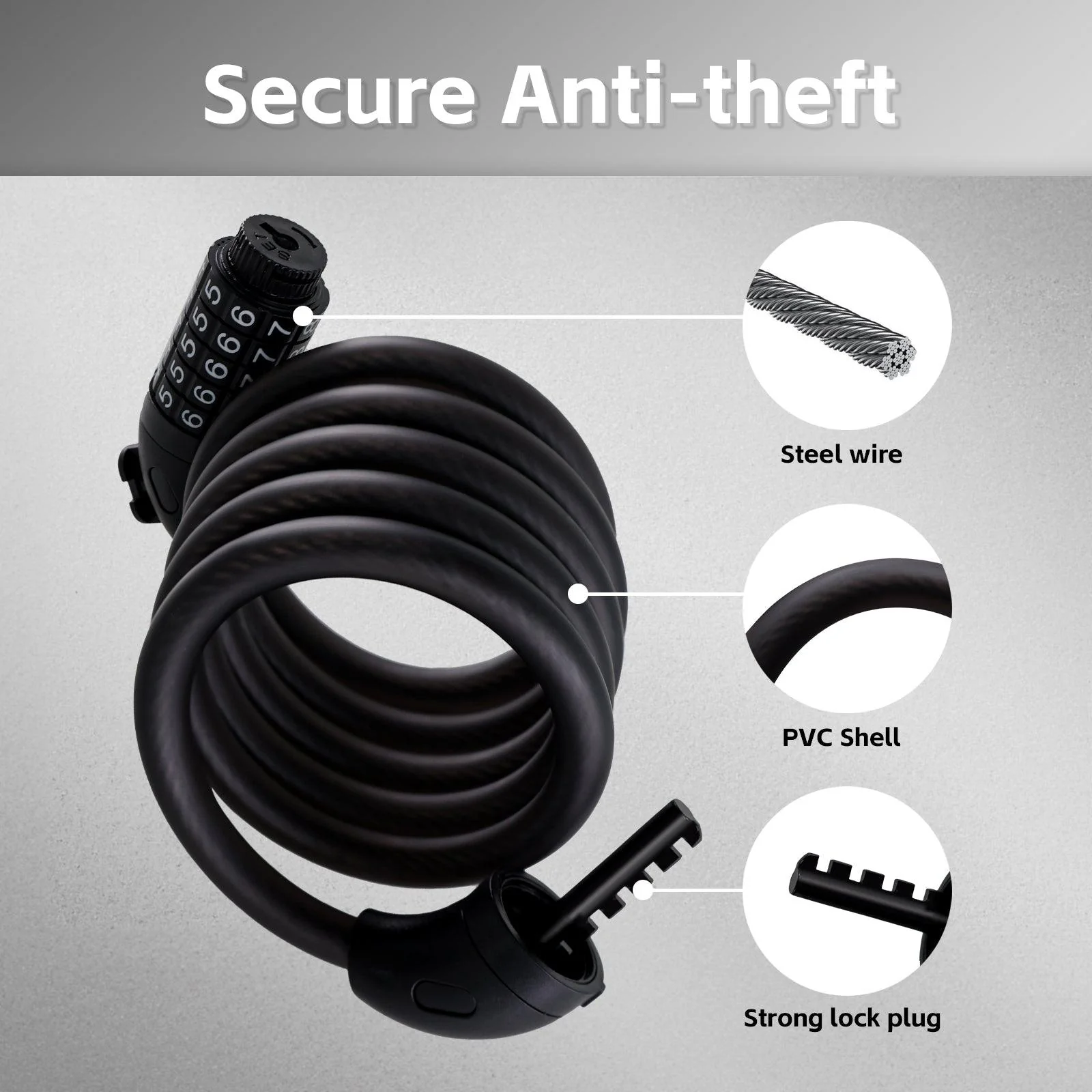 Frosted EBike Combination Lock - Image 2